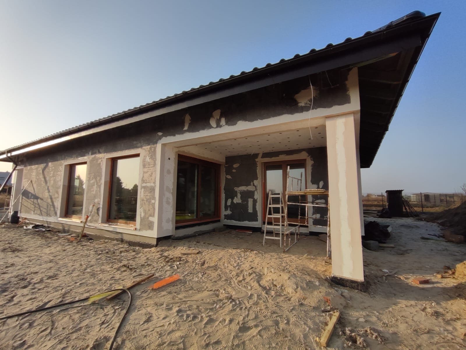 Elewacja domu parterowego od frontu